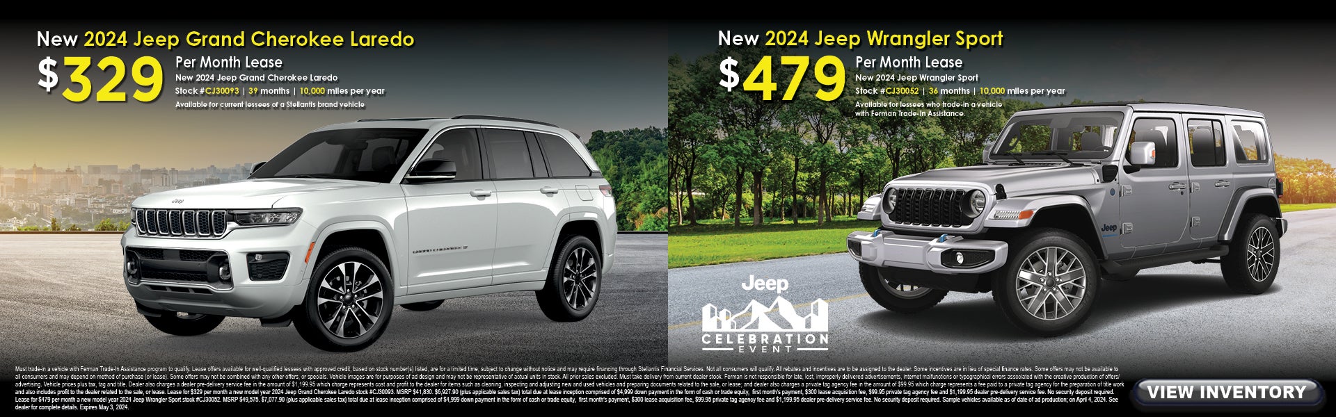 April Leases on New Jeep Grand Cherokee and Wrangler