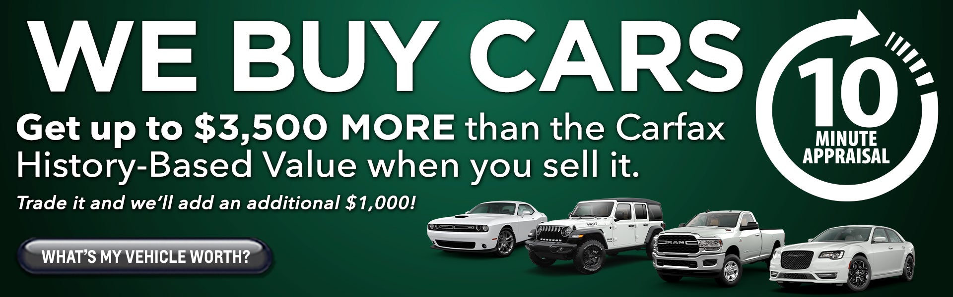 We Buy Cars | Get More than the Carfax value
