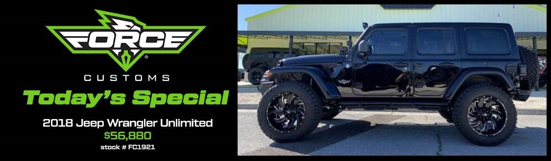 Force Customs Special } 2018 Jeep Wrangler Unlimited $56,880 | Stock# FC1921